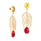Preview: Ethno earring, brass goldplated, with Ruby